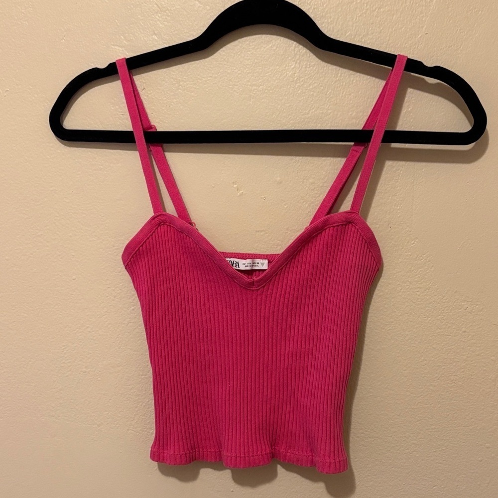 Zara Fuchsia Ribbed Camisole